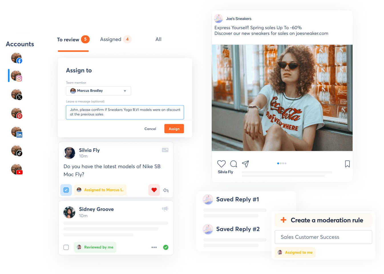 распределение и обработка обращений в Agorapulse