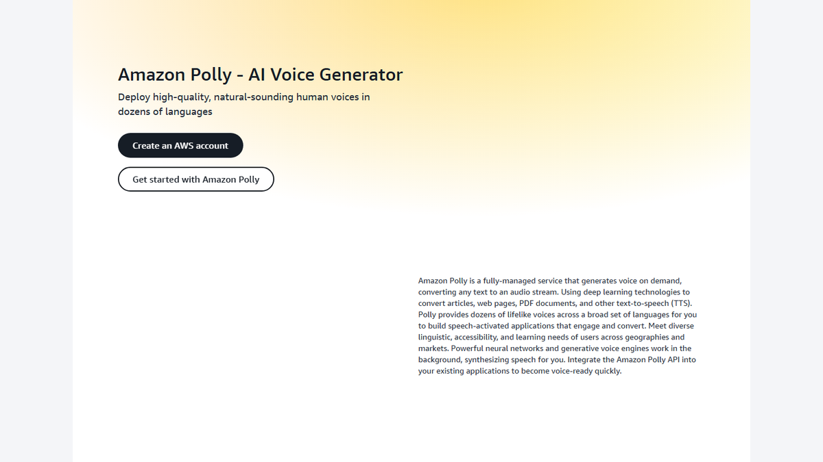 возможности Amazon Polly