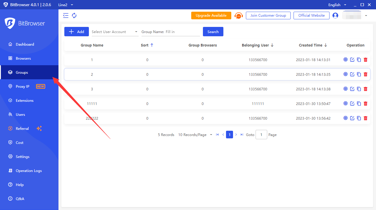 рабочий интерфейс BitBrowser — официальный экран