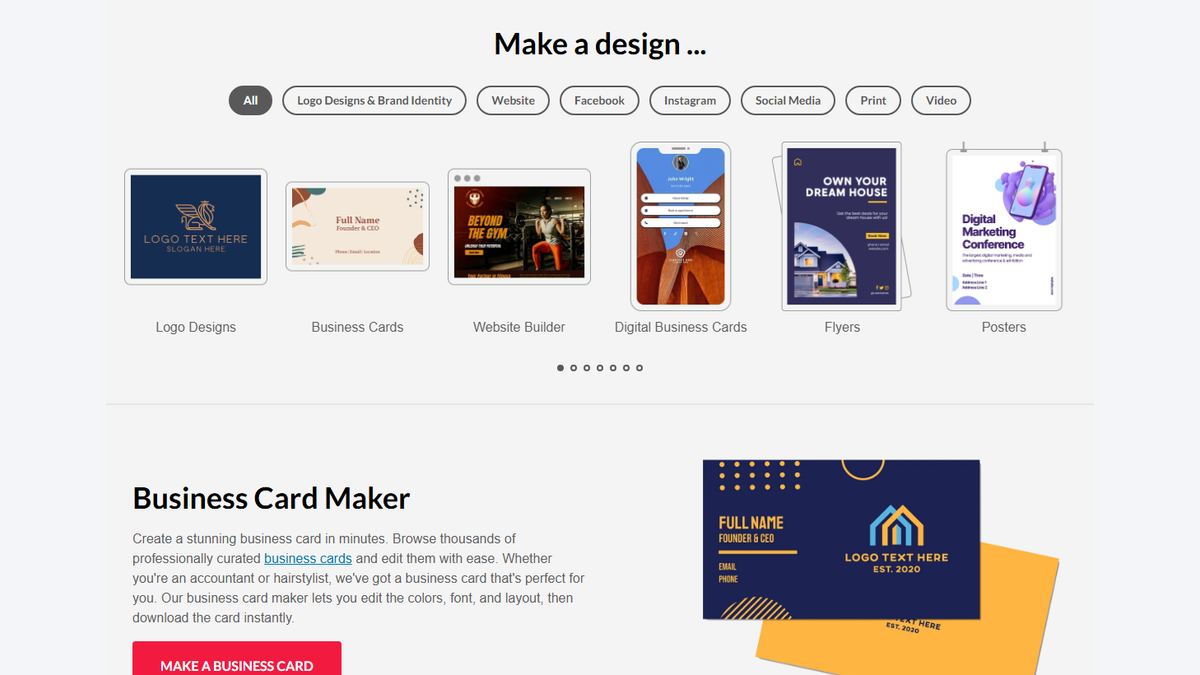 рабочий интерфейс BrandCrowd