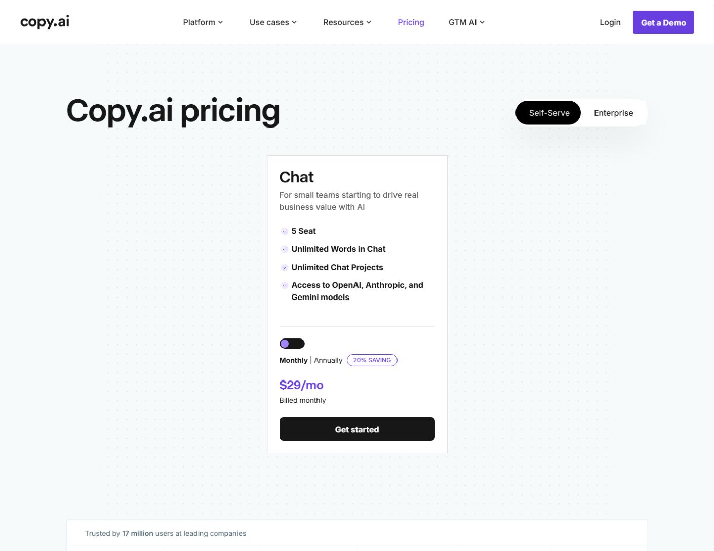 Тарифы Copy.ai
