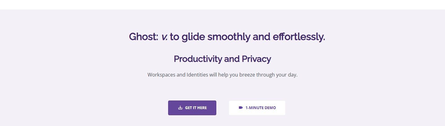 официальный интерфейс или основной экран Ghost Browser