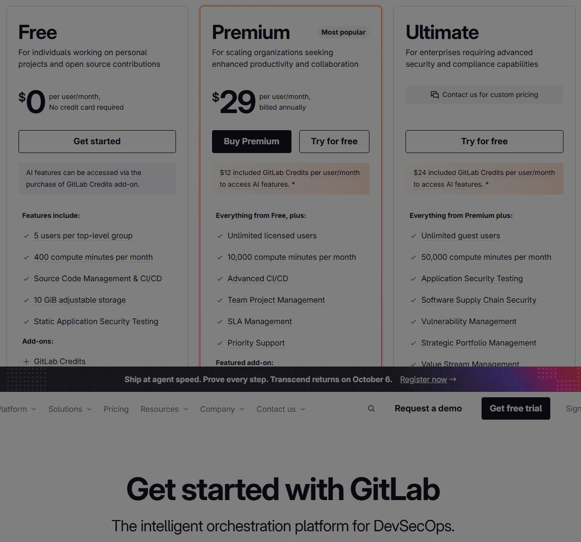 Официальные тарифы сервиса GitLab Duo Code Review