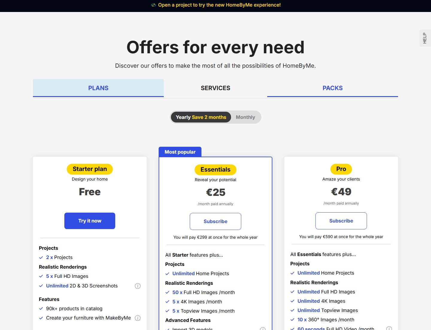 Тарифы HomeByMe Тарифы HomeByMe — официальный сайт