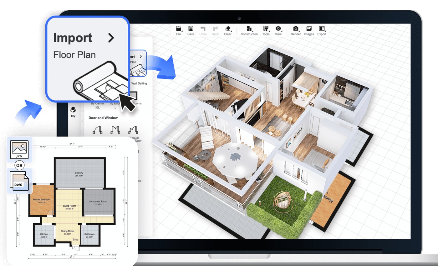 Рабочий интерфейс Homestyler
