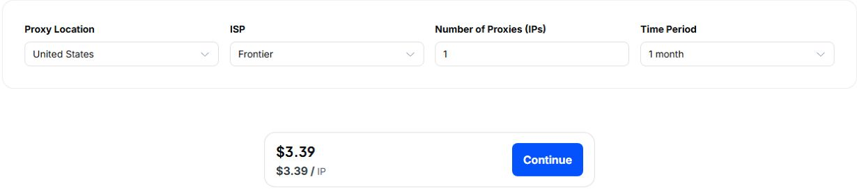 скриншот: Proxy-Cheap: официальные тарифы