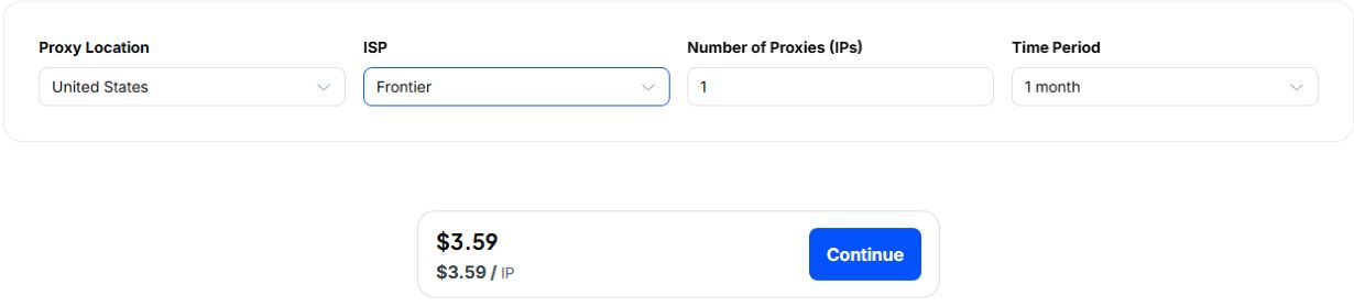 скриншот: Proxy-Cheap: официальные тарифы