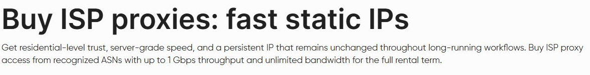 скриншот: Proxy-Seller: официальная страница ISP-продукта