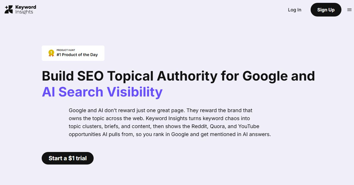 Интерфейс Keyword Insights