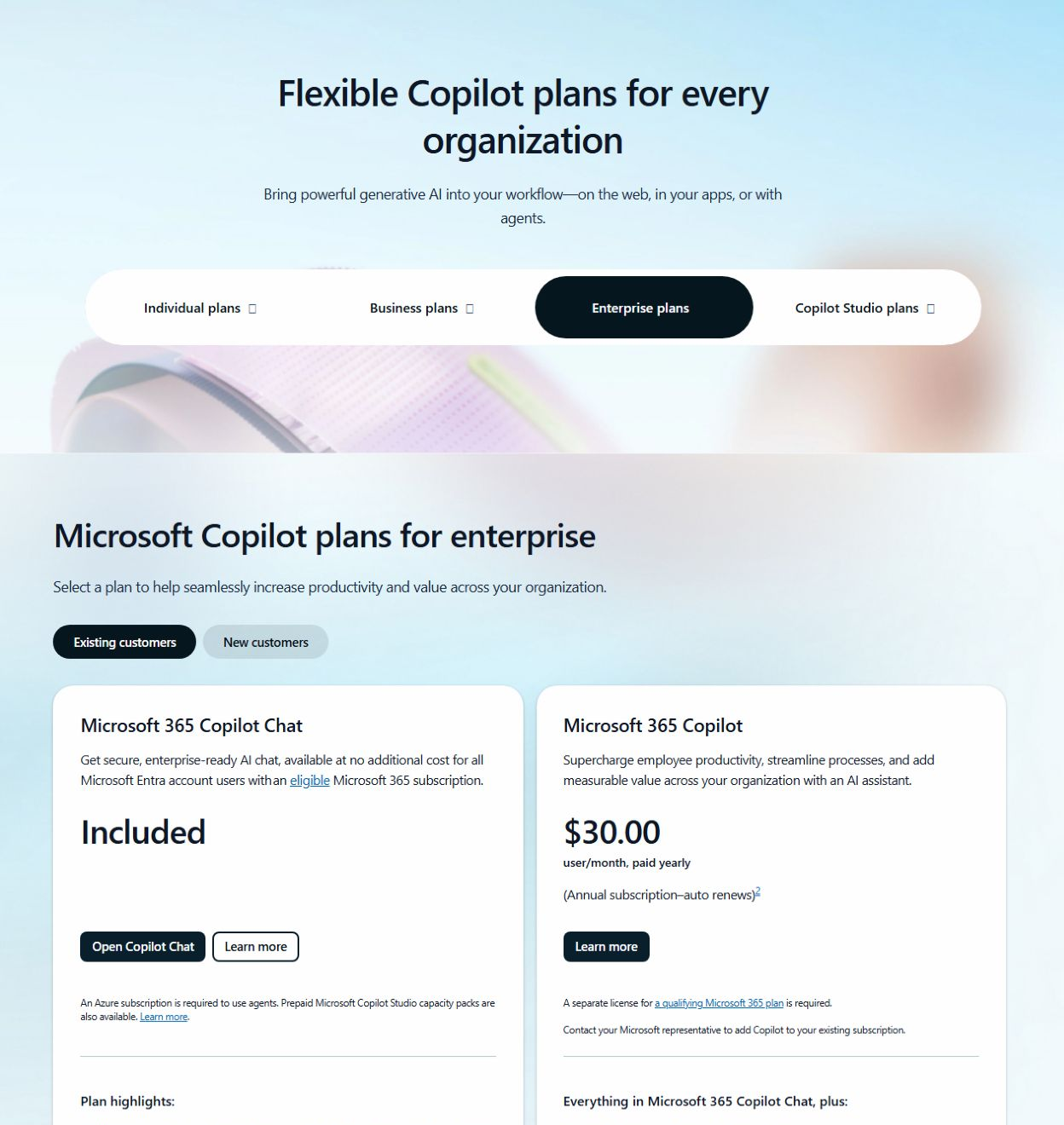 Тарифы Microsoft 365 Copilot