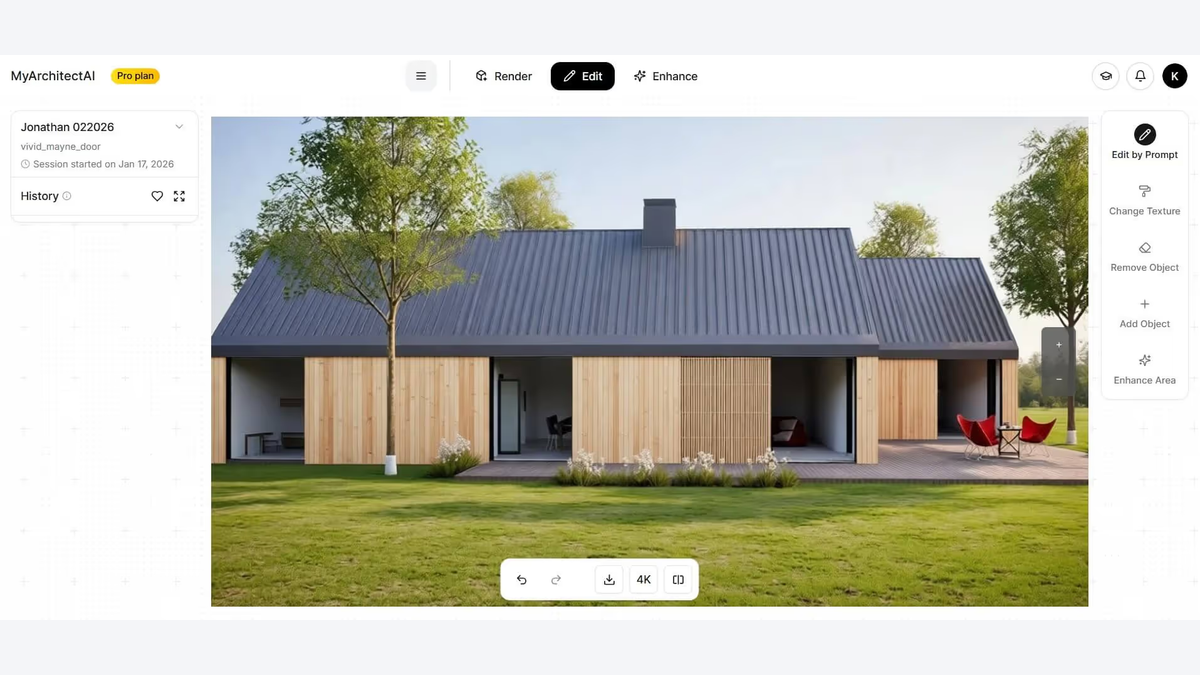 рабочий интерфейс MyArchitectAI