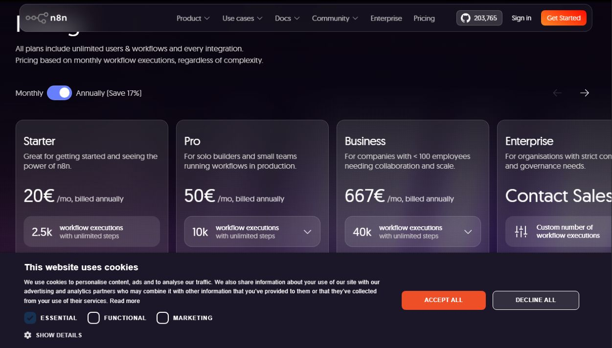 тарифы n8n AI