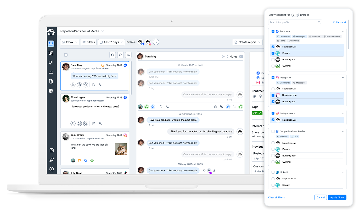 единый inbox и работа с обращениями в NapoleonCat