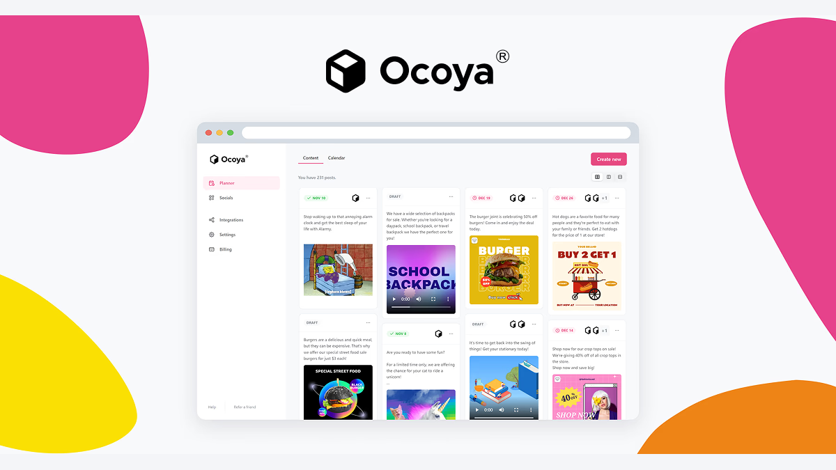 возможности Ocoya