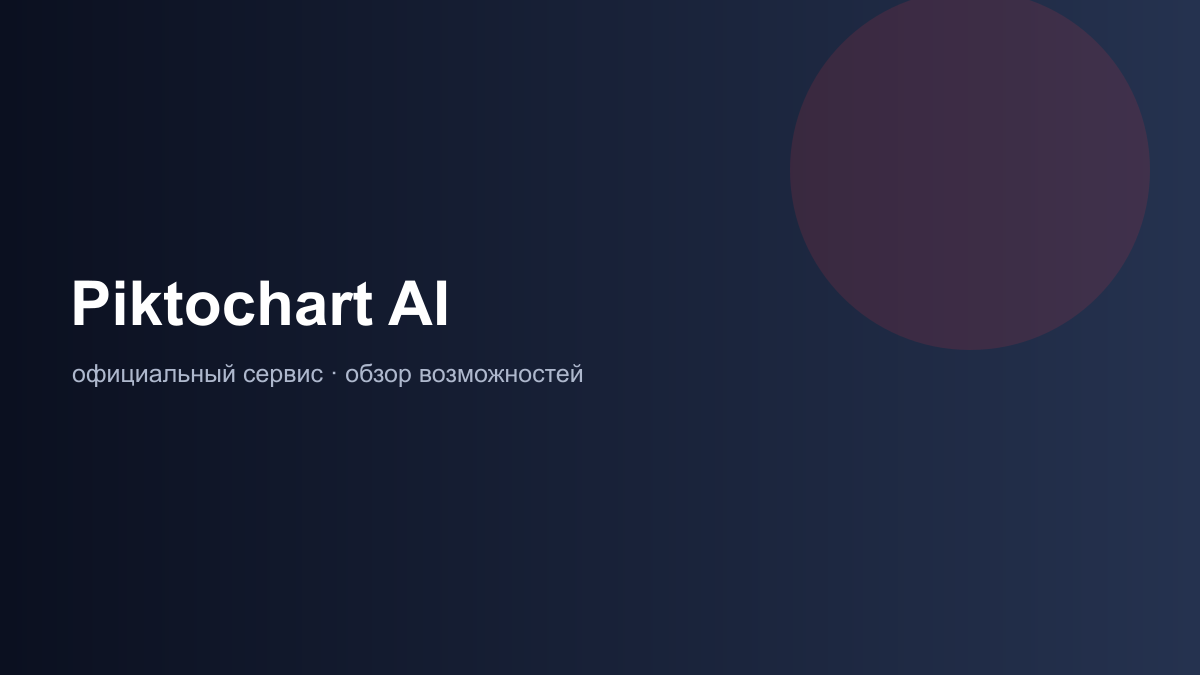 рабочий интерфейс Piktochart AI
