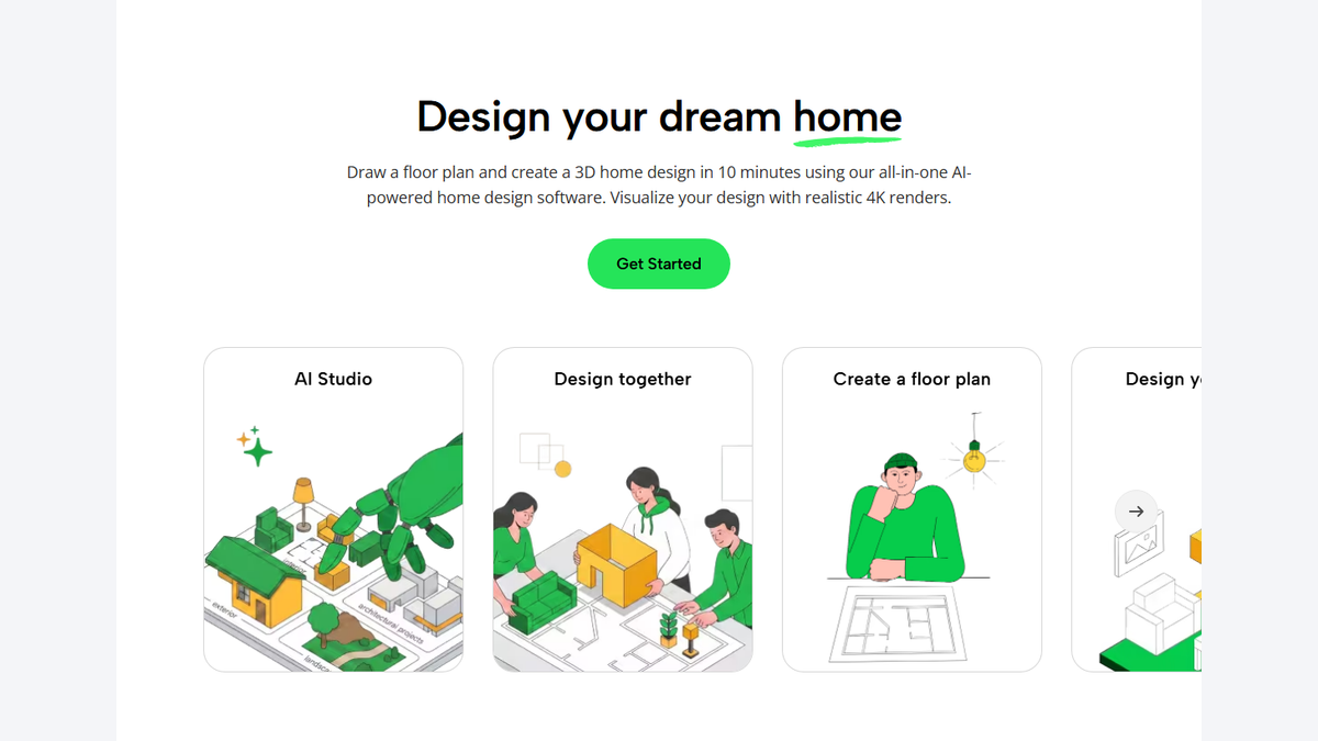 рабочий интерфейс Planner 5D