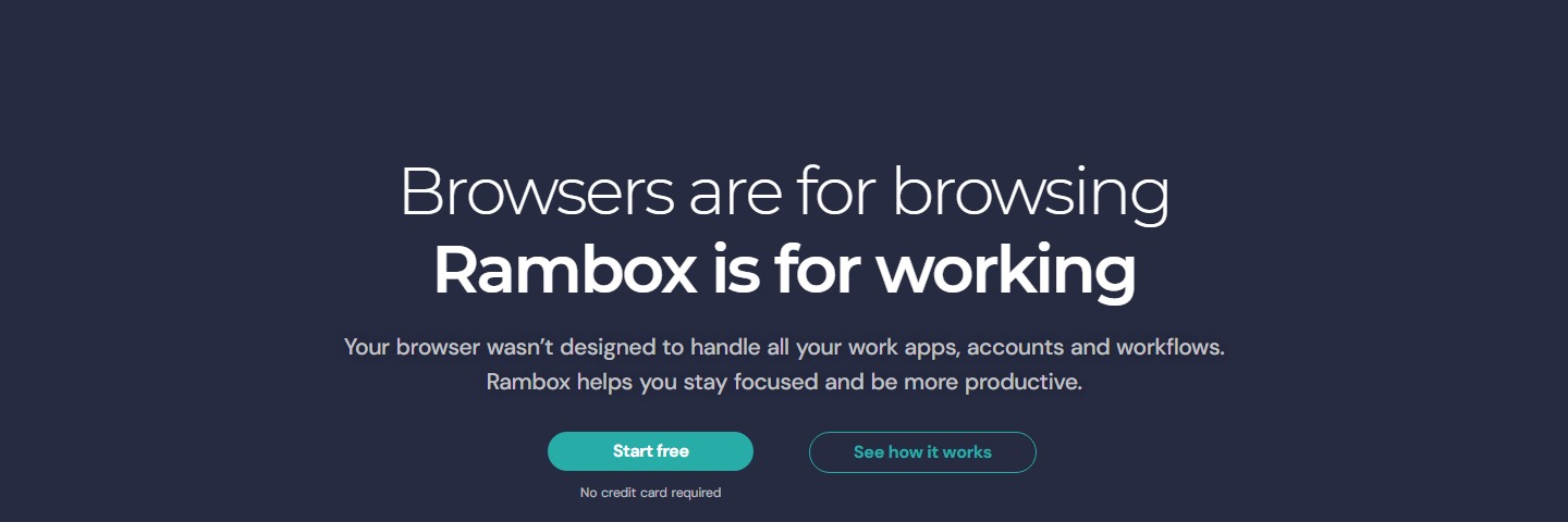официальный интерфейс или основной экран Rambox