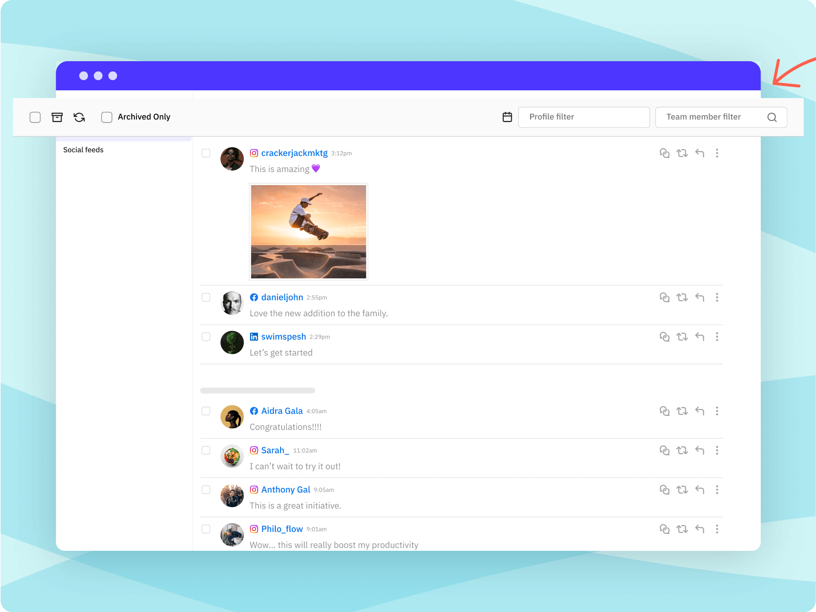 распределение и обработка обращений в Sendible