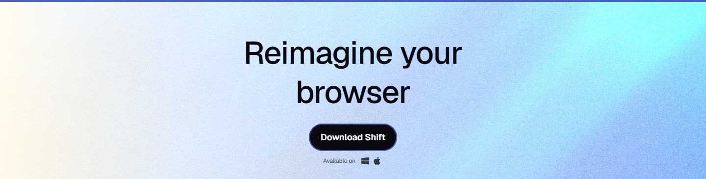 официальный интерфейс или основной экран Shift
