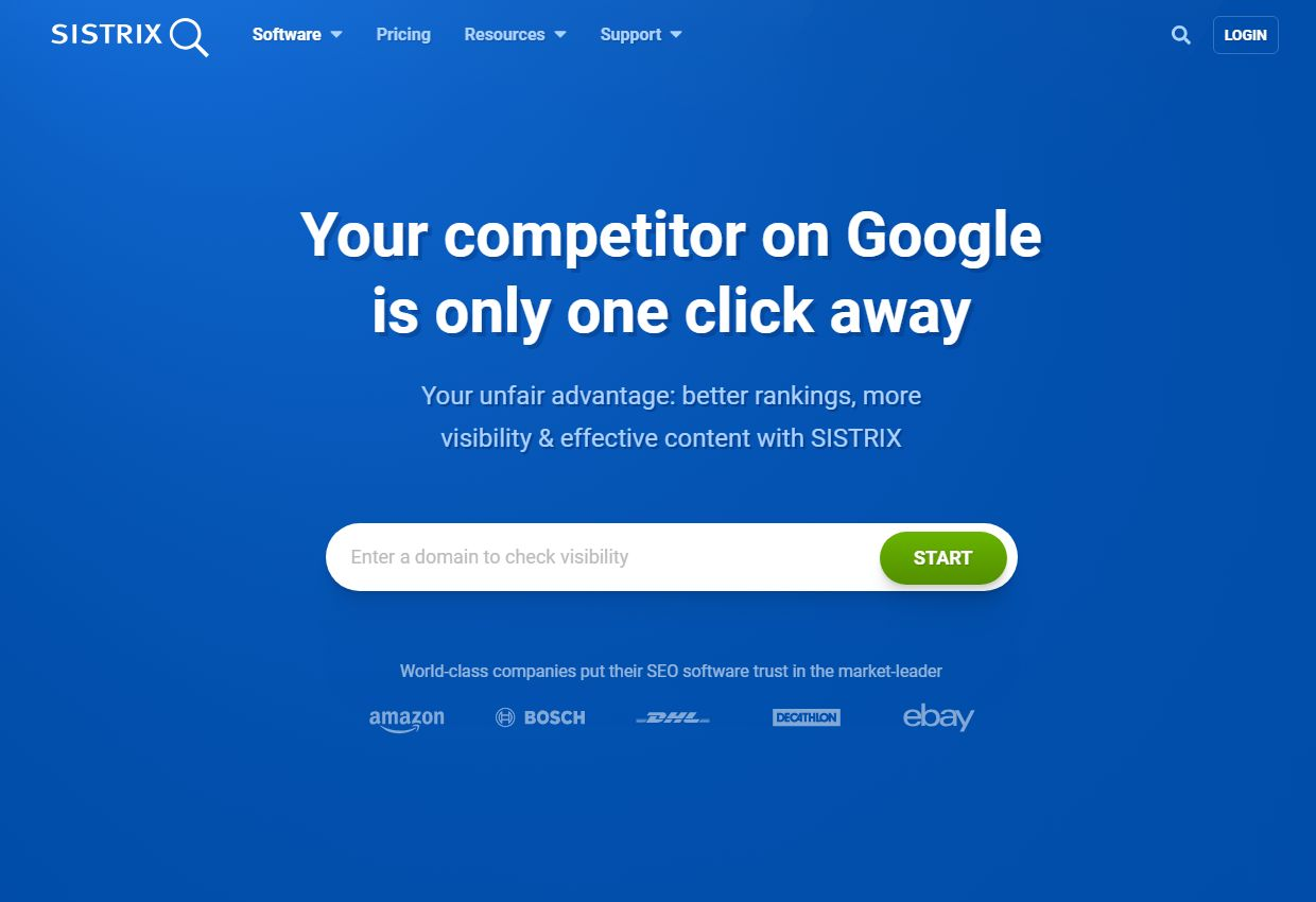 Интерфейс SISTRIX для мониторинга видимости