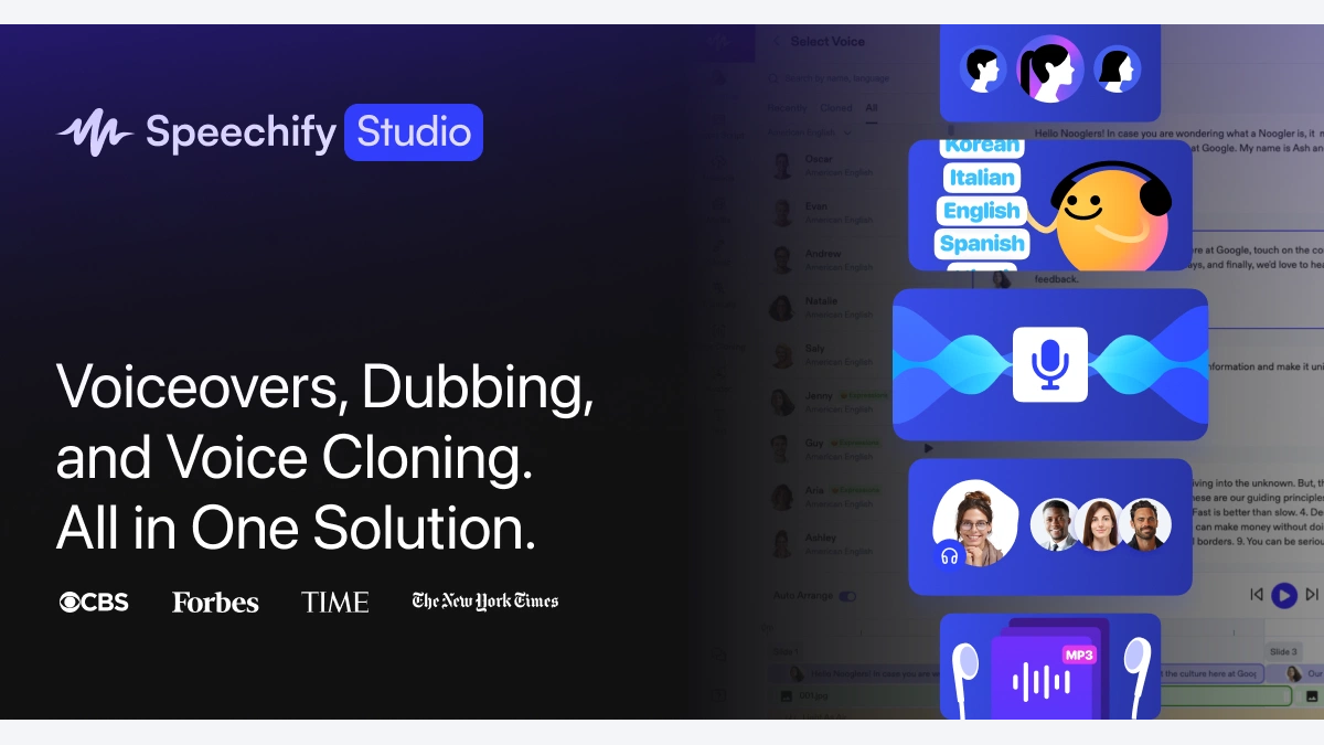 возможности Speechify Studio