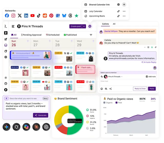 распределение и обработка обращений в Statusbrew