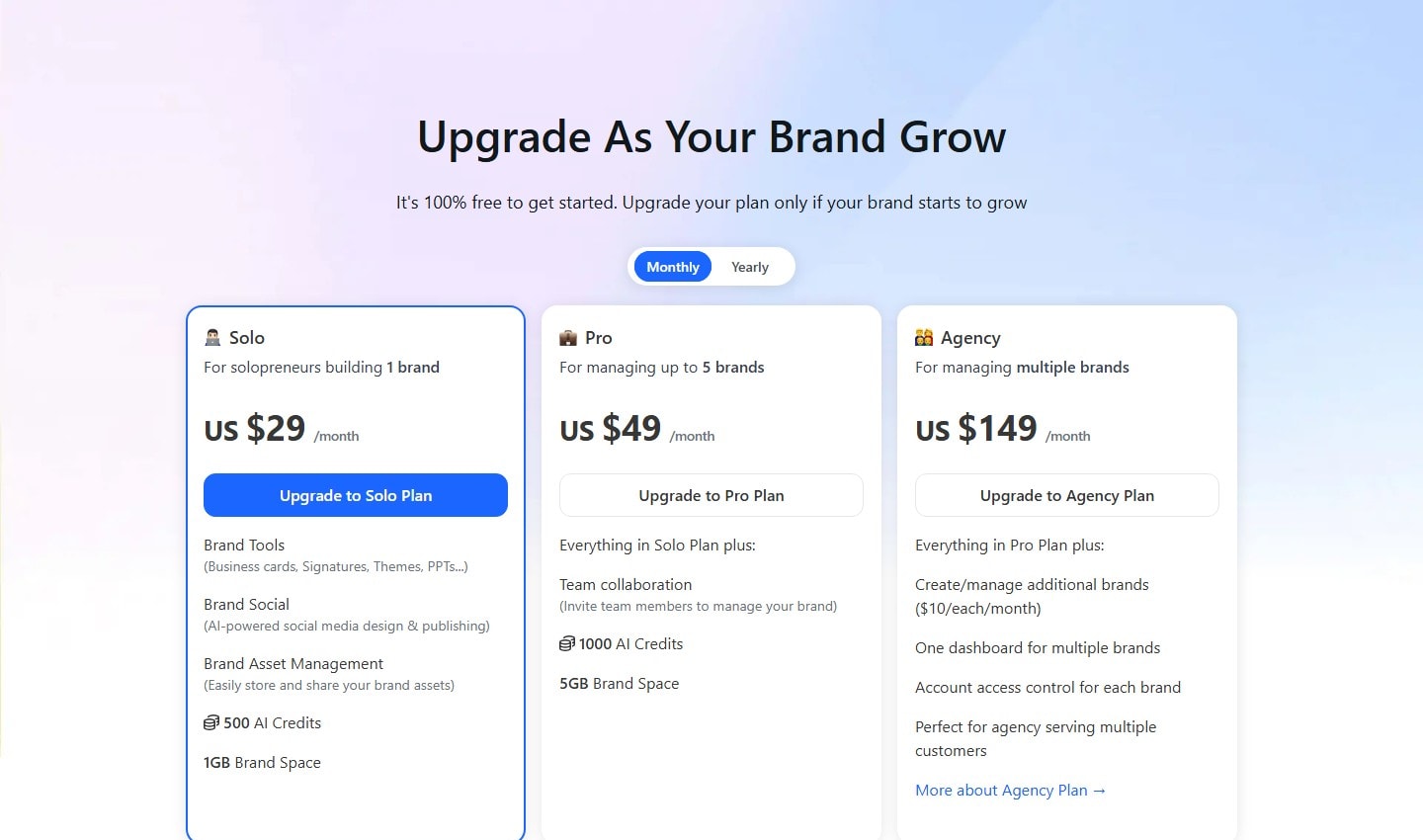 Тарифы uBrand Тарифы uBrand — официальный сайт