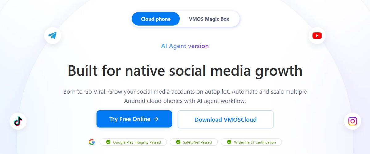 официальный основной экран VMOSCloud
