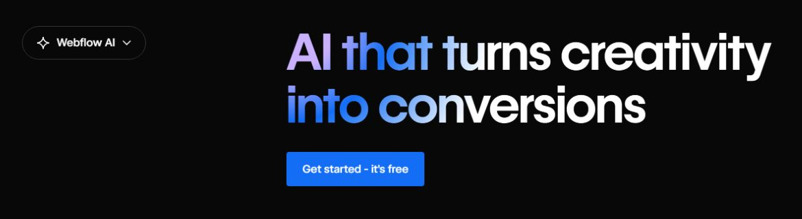 Основной экран официальной страницы Webflow AI