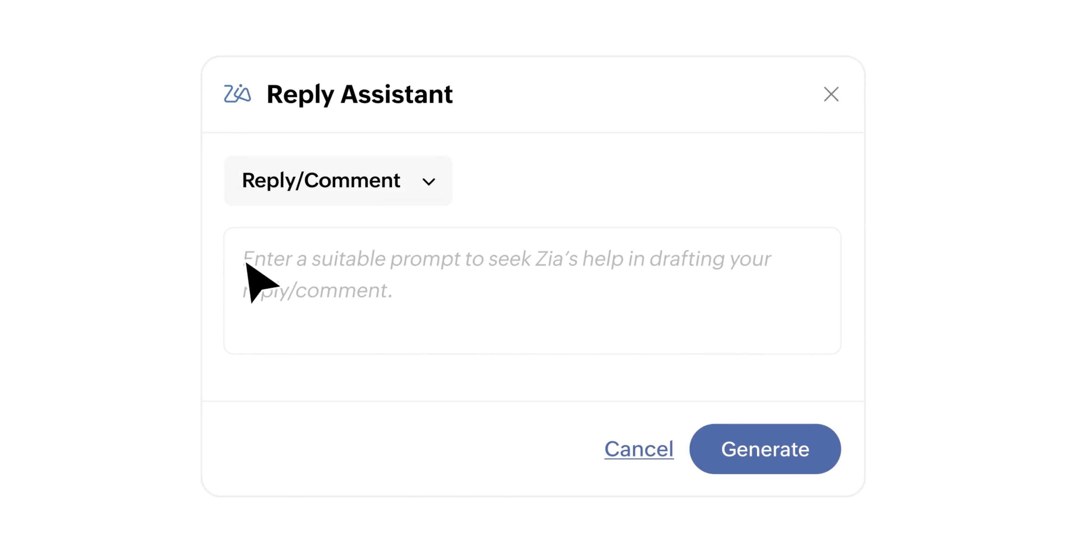 AI-помощник Zia для подготовки ответов в Zoho Social