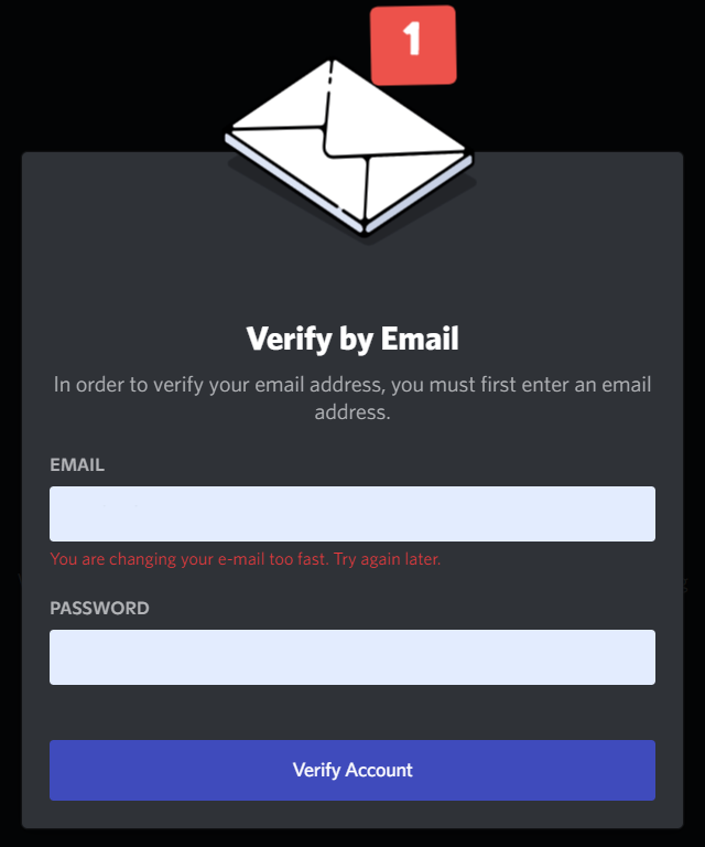 официальная проверка email в discord
