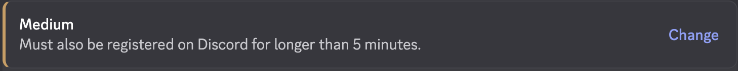 уровень верификации medium в discord