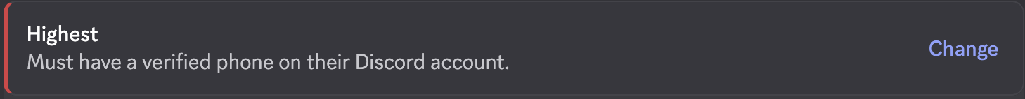 уровень верификации highest в discord