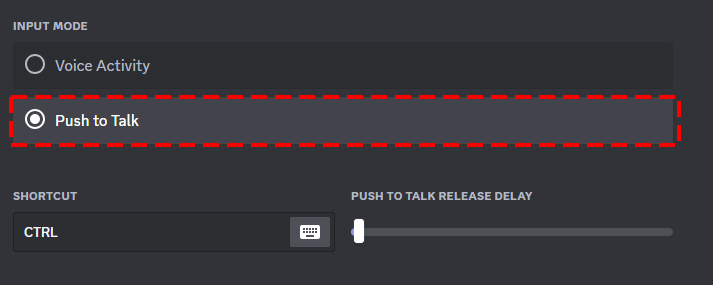 режим Push-to-Talk и назначение клавиши в Discord