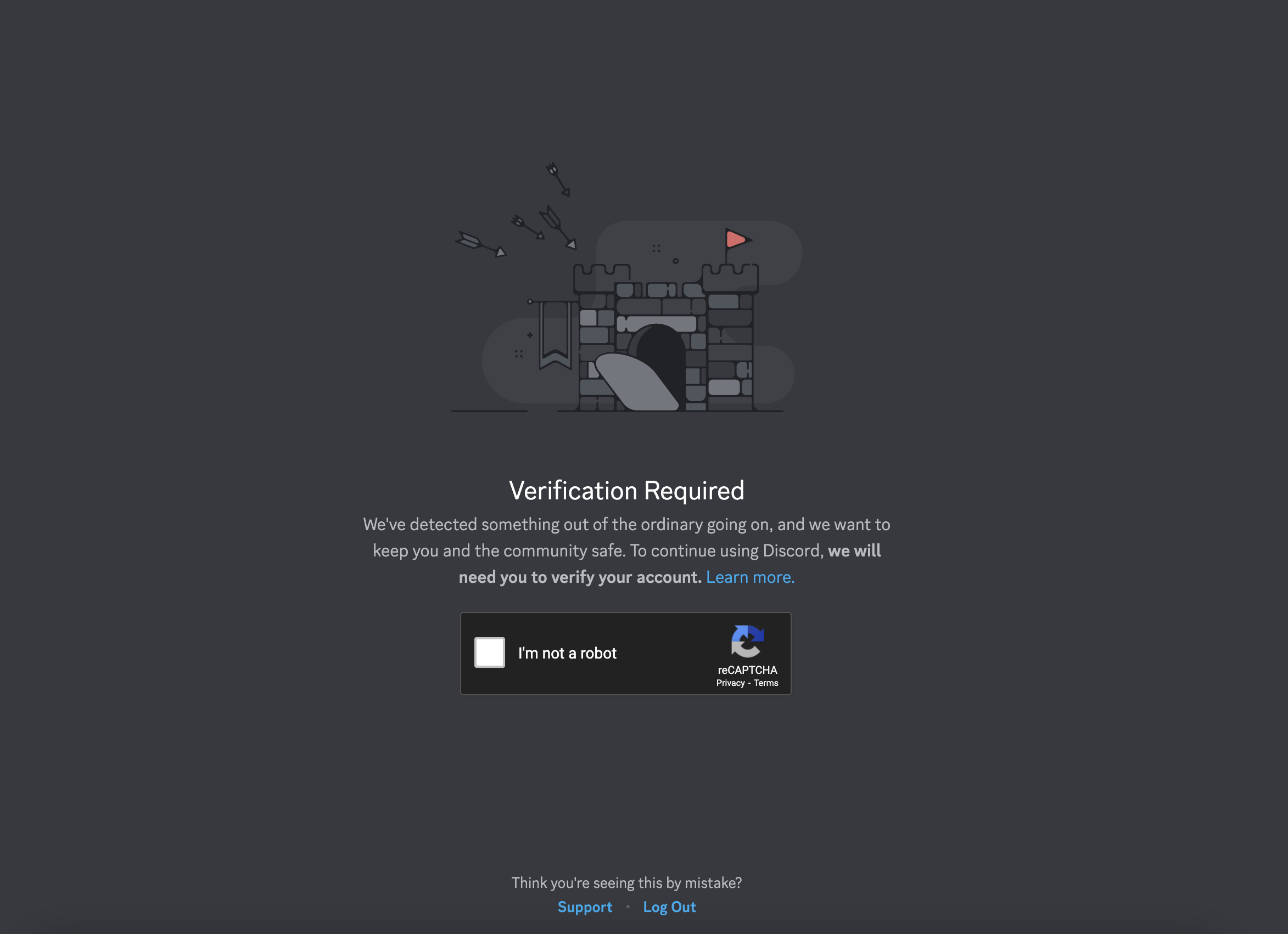 Экран Verification Required в Discord