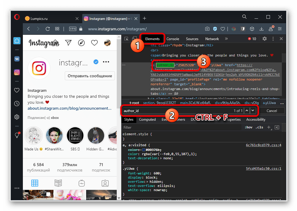 проверка технических данных чужой страницы instagram