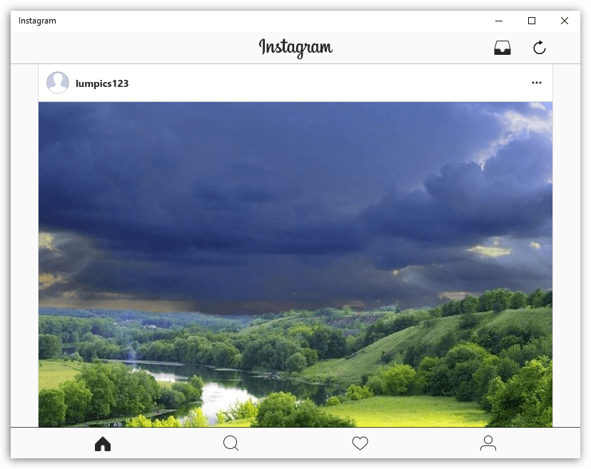 интерфейс прежнего приложения instagram в windows