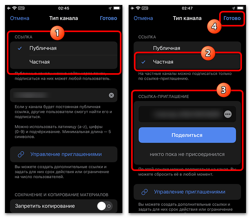 выбор частного типа существующего канала