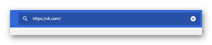 ввод адреса vk.com в chrome