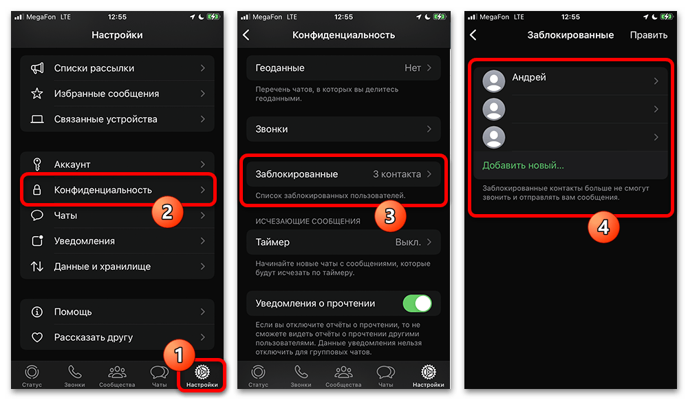 статус отправленного сообщения в чате WhatsApp